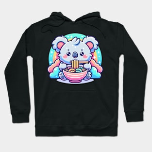 Cute Kawaii Koala Bear Eating Bowl of Ramen Pastel Anime Hoodie